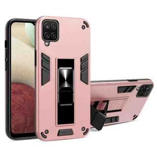 For Samsung Galaxy A72 5G / 4G 2 in 1 PC + TPU Shockproof Protective Case with Invisible Holder(Rose Gold)