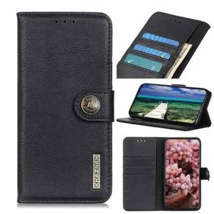 For Motorola Moto G50 KHAZNEH Cowhide Texture Horizontal Flip Leather Case with Holder & Card Slots & Wallet(Black)