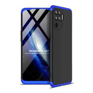 For OPPO A94 / F19 Pro / Reno5 F / Reno5 Lite GKK Three Stage Splicing Full Coverage PC Protective Case(Black Blue)