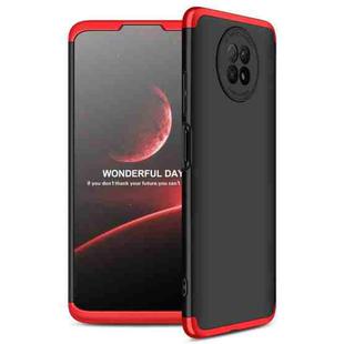 For Xiaomi Redmi Note 9 5G GKK Three Stage Splicing Full Coverage PC Protective Case(Black Red)