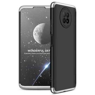 For Xiaomi Redmi Note 9 5G GKK Three Stage Splicing Full Coverage PC Protective Case(Black Silver)