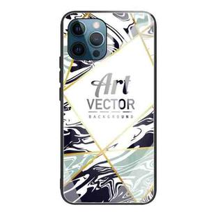 For iPhone 11 Marble Tempered Glass Back Cover TPU Border Case (HCBL-18)