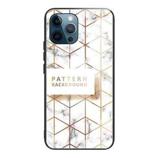 For iPhone 11 Marble Tempered Glass Back Cover TPU Border Case (HCBL-19)