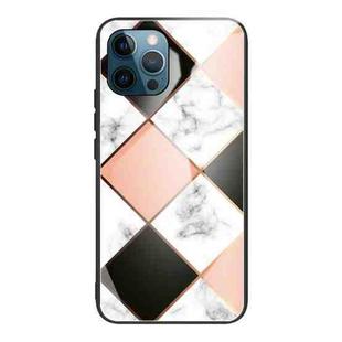 For iPhone 11 Pro Max Marble Tempered Glass Back Cover TPU Border Case (HCBL-10)