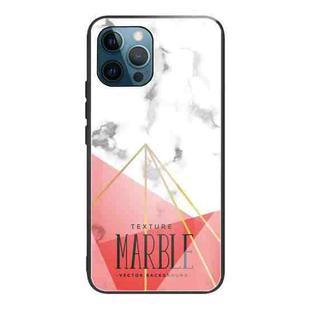 For iPhone 12 Pro Max Marble Tempered Glass Back Cover TPU Border Case(HCBL-24)
