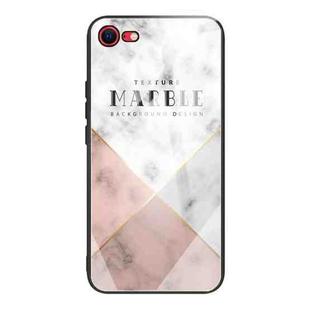 For iPhone SE 2022 / SE 2020 Marble Tempered Glass Back Cover TPU Border Case(HCBL-6)