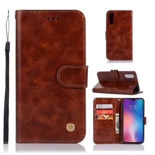 For Xiaomi Mi 9 Retro Copper Button Crazy Horse Horizontal Flip PU Leather Case with Holder & Card Slots & Wallet & Lanyard(Brown)