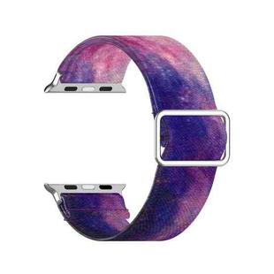 Adjustable Elastic Print Watch Band For Apple Watch Ultra 49mm / Series 8&7 45mm / SE 2&6&SE&5&4 44mm / 3&2&1 42mm(Starry Sky)