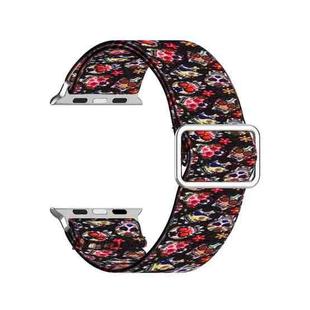 Adjustable Elastic Print Watch Band For Apple Watch Ultra 49mm / Series 8&7 45mm / SE 2&6&SE&5&4 44mm / 3&2&1 42mm(Color Skull)