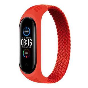For Xiaomi Mi Band 6 / 5 / 4 / 3 Universal Nylon Elasticity Weave Watch Band, Size:XS 140mm(Red)