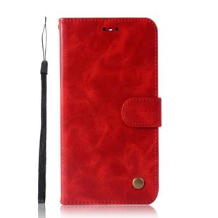 For Sony Xperia 10 Plus Retro Copper Button Crazy Horse Horizontal Flip PU Leather Case with Holder & Card Slots & Wallet & Lanyard(Red)