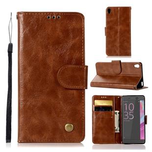 For Sony Xperia L1 Retro Copper Button Crazy Horse Horizontal Flip PU Leather Case with Holder & Card Slots & Wallet & Lanyard(Brown)