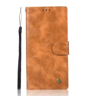 For Sony Xperia XA1 Plus Retro Copper Button Crazy Horse Horizontal Flip PU Leather Case with Holder & Card Slots & Wallet & Lanyard(Gold Yellow)