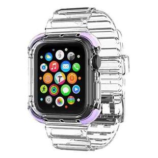 Integrated Crystal Clear Color Contrast Watch Band For Apple Watch Series 7 41mm / 6 & SE & 5 & 4 40mm / 3 & 2 & 1 38mm (Purple)