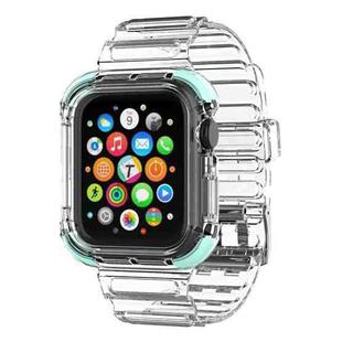 Integrated Crystal Clear Color Contrast Watch Band For Apple Watch Series 7 41mm / 6 & SE & 5 & 4 40mm / 3 & 2 & 1 38mm (Mint Green)