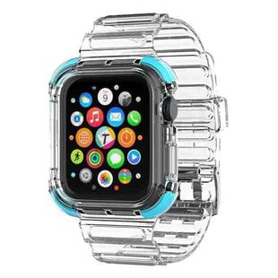 Integrated Crystal Clear Color Contrast Watch Band For Apple Watch Series 7 41mm / 6 & SE & 5 & 4 40mm / 3 & 2 & 1 38mm (Blue)