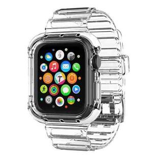 Integrated Crystal Clear Color Contrast Watch Band For Apple Watch Series 7 45mm / 6 & SE & 5 & 4 44mm / 3 & 2 & 1 42mm(Transparent)