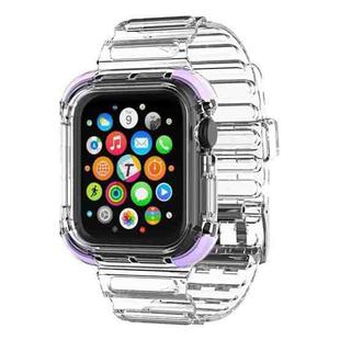 Integrated Crystal Clear Color Contrast Watch Band For Apple Watch Series 7 45mm / 6 & SE & 5 & 4 44mm / 3 & 2 & 1 42mm(Purple)