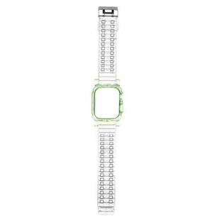 Crystal Clear Color Contrast Watch Band For Apple Watch Series 7 41mm / 6 & SE & 5 & 4 40mm / 3 & 2 & 1 38mm (Green)