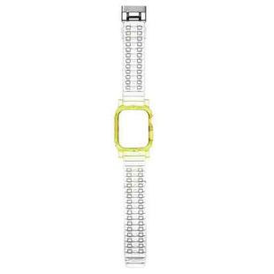 Crystal Clear Color Contrast Watch Band For Apple Watch Series 8&7 41mm / SE 2&6&SE&5&4 40mm / 3&2&1 38mm (Yellow Green)