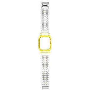 Crystal Clear Color Contrast Watch Band For Apple Watch Series 8&7 45mm / SE 2&6&SE&5&4 44mm / 3&2&1 42mm (Yellow)
