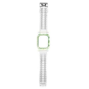 Crystal Clear Color Contrast Watch Band For Apple Watch Series 8&7 45mm / SE 2&6&SE&5&4 44mm / 3&2&1 42mm (Green)