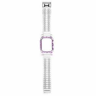 Crystal Clear Color Contrast Watch Band For Apple Watch Series 8&7 45mm / SE 2&6&SE&5&4 44mm / 3&2&1 42mm (Purple)