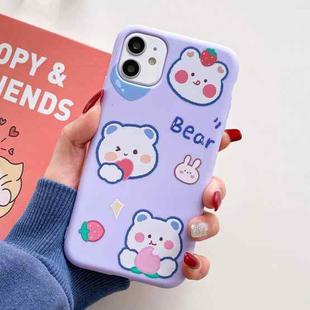 TPU Pattern Protective Case For iPhone 11 pro(Strawberry Bear)