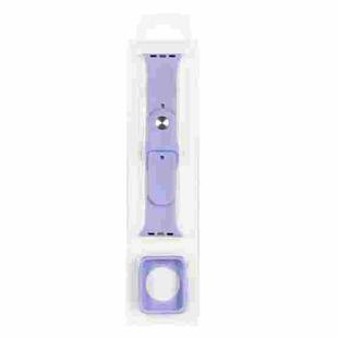 Silicone Watch Band + Watch Protective Case Set For Apple Watch Series 7 45mm (Purple)