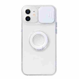 For iPhone 12 mini Sliding Camera Cover Design TPU Protective Case with Ring Holder (White)