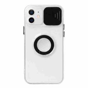 For iPhone 12 Pro Sliding Camera Cover Design TPU Protective Case with Ring Holder(Black)