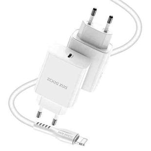 DUX DUCIS C60 20W PD Travel Charger Power Adapter + 1m Fast Charging Cable Set, EU Plug