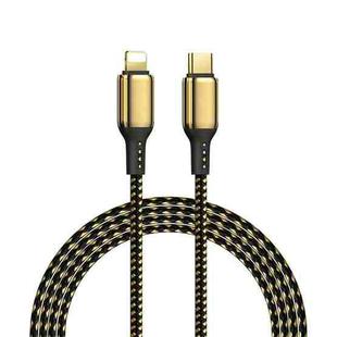 WiWU GD-103 3A USB-C / Type-C to 8 Pin Zinc Alloy + Nylon Braided Data Cable, Cable Length:1m(Gold)