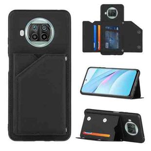 For Xiaomi Mi 10T Lite 5G Skin Feel PU + TPU + PC Back Cover Shockproof Case with Card Slots & Holder & Photo Frame(Black)