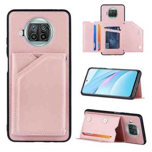 For Xiaomi Mi 10T Lite 5G Skin Feel PU + TPU + PC Back Cover Shockproof Case with Card Slots & Holder & Photo Frame(Rose Gold)