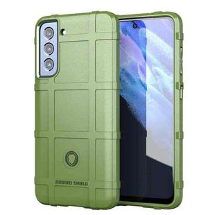 For Samsung Galaxy S21 FE Shockproof Shield Full Coverage Silicone Case(Green)