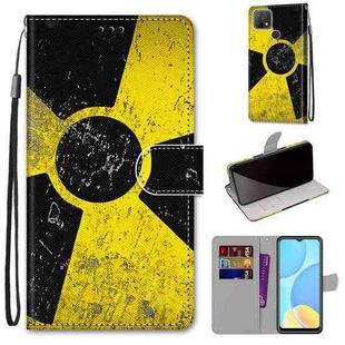 For OPPO A15 / A15s Coloured Drawing Cross Texture Horizontal Flip PU Leather Case with Holder & Card Slots & Wallet & Lanyard(Yellow Black Logo)