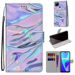 For OPPO Realme C15 / C12 / C25 / 7i (Global) / Narzo 20 / 30A Coloured Drawing Cross Texture Horizontal Flip PU Leather Case with Holder & Card Slots & Wallet & Lanyard(Fluorescent Water Texture)