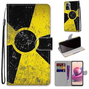 For Xiaomi Redmi Note 10 4G / Note 10S Coloured Drawing Cross Texture Horizontal Flip PU Leather Case with Holder & Card Slots & Wallet & Lanyard(Yellow Black Logo)