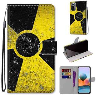 For Xiaomi Redmi Note 10 Pro Max / Note 10 Pro Coloured Drawing Cross Texture Horizontal Flip PU Leather Case with Holder & Card Slots & Wallet & Lanyard(Yellow Black Logo)