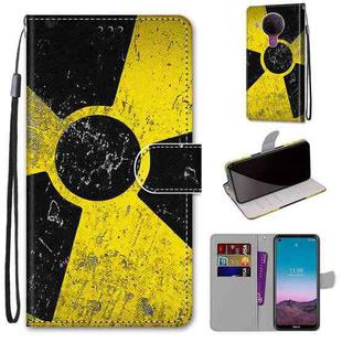 For Nokia 5.4 Coloured Drawing Cross Texture Horizontal Flip PU Leather Case with Holder & Card Slots & Wallet & Lanyard(Yellow Black Logo)