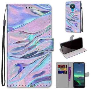 For Nokia 1.4 Coloured Drawing Cross Texture Horizontal Flip PU Leather Case with Holder & Card Slots & Wallet & Lanyard(Fluorescent Water Texture)