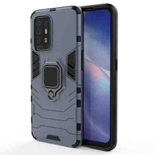For OPPO Reno5 Z 5G Shockproof PC + TPU Protective Case with Magnetic Ring Holde(Navy Blue)
