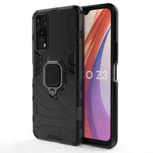 For vivo iQOO Z3 5G Shockproof PC + TPU Protective Case with Magnetic Ring Holde(Black)