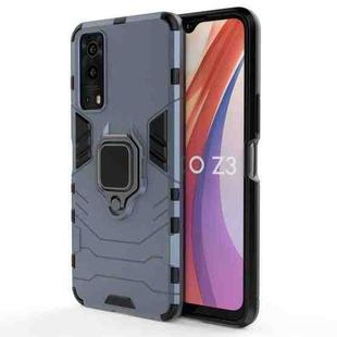 For vivo iQOO Z3 5G Shockproof PC + TPU Protective Case with Magnetic Ring Holde(Navy Blue)