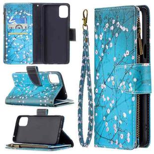 For LG K42 Colored Drawing Pattern Zipper Horizontal Flip Leather Case with Holder & Card Slots & Wallet(Plum Blossom)