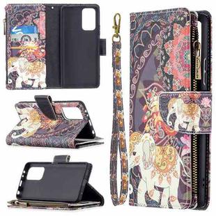 For Xiaomi Redmi Note 10 Pro Colored Drawing Pattern Zipper Horizontal Flip Leather Case with Holder & Card Slots & Wallet(Flower Elephants)