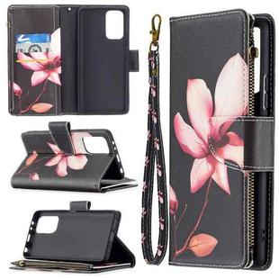 For Xiaomi Redmi Note 10 Pro Colored Drawing Pattern Zipper Horizontal Flip Leather Case with Holder & Card Slots & Wallet(Lotus)