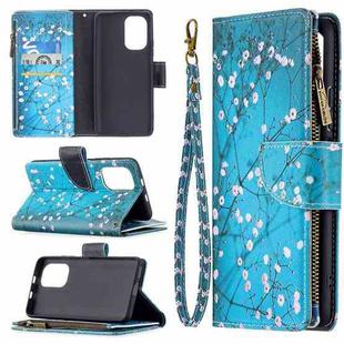 For Xiaomi Mi 11i / Poco F3 / Redmi K40 / K40 Pro Colored Drawing Pattern Zipper Horizontal Flip Leather Case with Holder & Card Slots & Wallet(Plum Blossom)