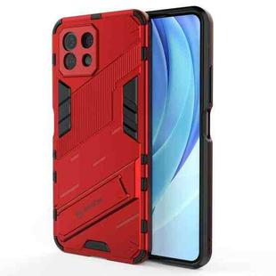 For Xiaomi Mi 11 Lite Punk Armor 2 in 1 PC + TPU Shockproof Case with Invisible Holder(Red)